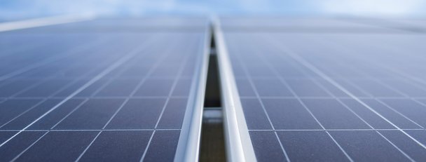 A solar panel, seen close up