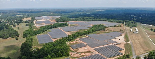 Solar panels and sky in North Carolina
