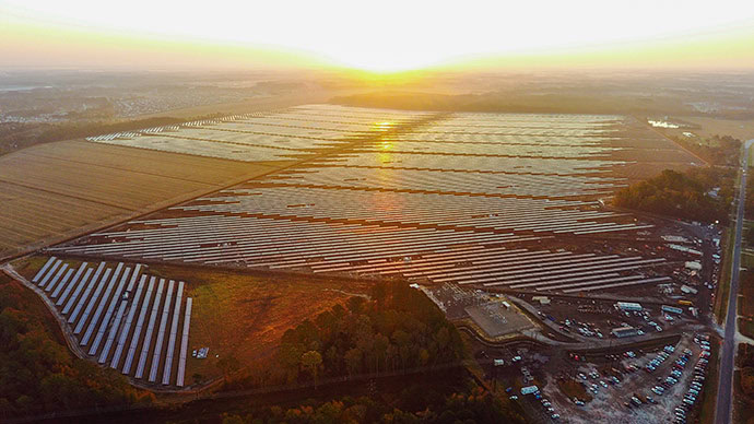 Innovative Solar 46 is located in Cumberland County, North Carolina, and when it was completed in 2017 was one of the largest solar farms east of the Mississippi River, with 100MW of capacity.